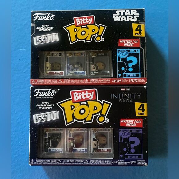 Funko Bitty Pop! Two 4-Pack – Star Wars & Marvel Infinity Saga (2 Mystery Pops) - Picture 1 of 6